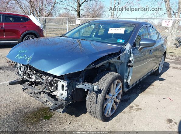 JM1GJ1V53G1478343 2016 MAZDA 6 Синий Передняя левая четверть