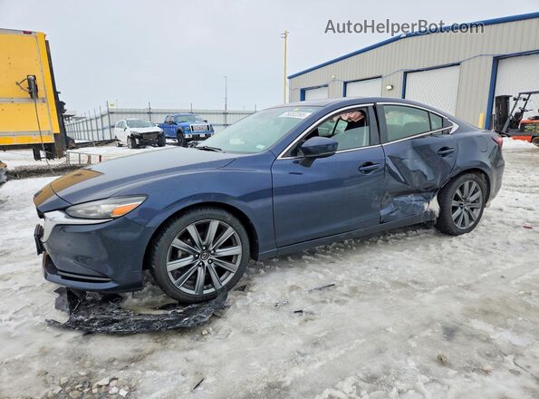 JM1GL1VM8J1326745 2018 MAZDA 6 Синий Передняя левая четверть