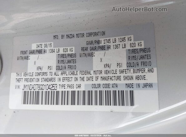JM1NDAD78G0104253 2016 MAZDA MX-5 MIATA Green ძრავის განყოფილების ხედი