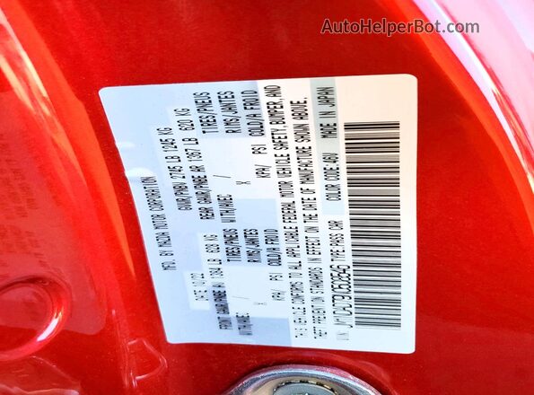 JM1NDAD79N0508546 2022 MAZDA MX-5 Красный Вид наклейки с VIN-кодом