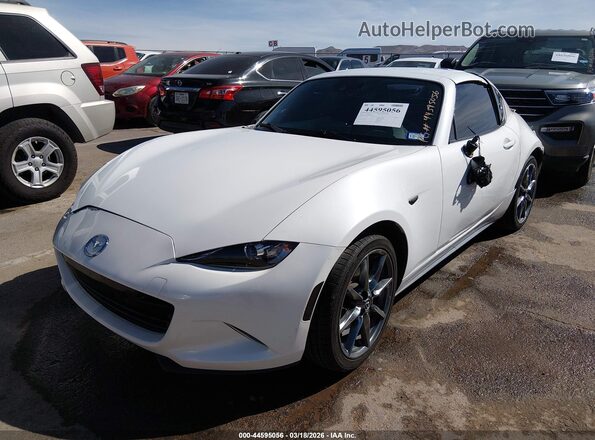 JM1NDAM72M0453226 2021 MAZDA MX-5 MIATA RF White Առջևի ձախ երեք քառորդ տեսարան