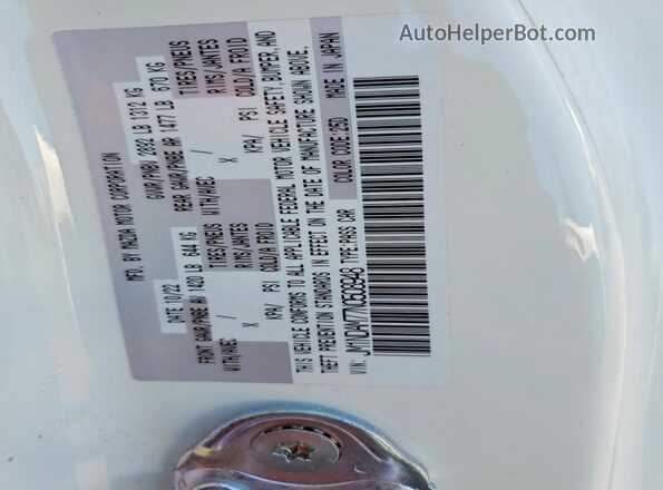 JM1NDAM77N0508948 2022 MAZDA MX-5 White Vista de la etiqueta del VIN