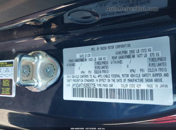 JM1NDAM7XS0653705 2025 MAZDA MX-5 MIATA RF Blue Widok komory silnika