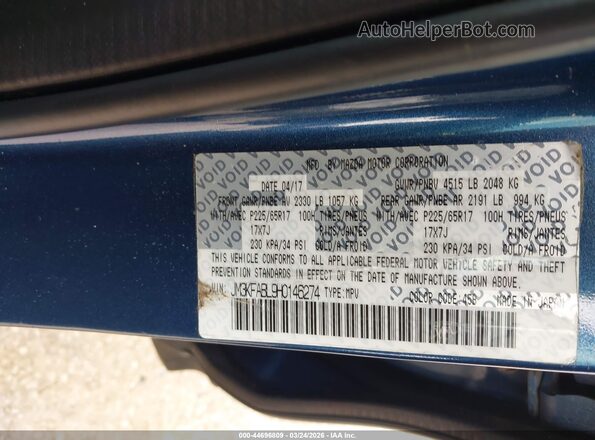 JM3KFABL9H0146274 2017 MAZDA CX-5 Синий Вид подкапотного пространства