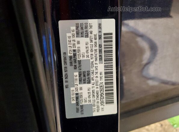 JM3KFBDM5K0593574 2019 MAZDA CX-5 Blue VIN կոդի պիտակի տեսք