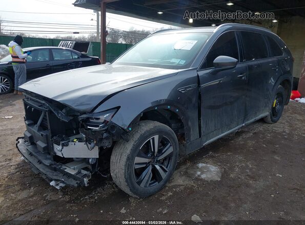 JM3KKDHA4R1104285 2024 MAZDA CX-90 PHEV Gray წინა მარცხენა ხედი სამი მეოთხედიდან
