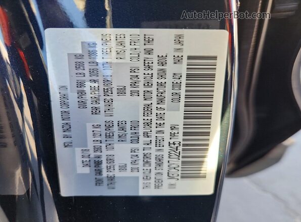 JM3TCACY7J0224435 2018 MAZDA CX-9 Синий Вид наклейки с VIN-кодом