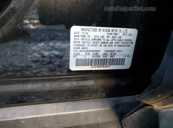 JN1AF0BA6PM406007 2023 NISSAN ARIYA Черный Панорамный вид салона 360°