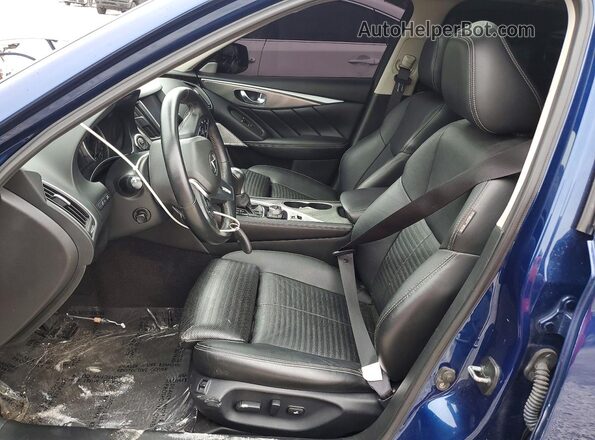 JN1EV7AR0KM553968 2019 INFINITI Q50 Синий Вид салона спереди