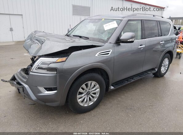 JN8AY2AD2P9691150 2023 NISSAN ARMADA Серый Передняя левая четверть