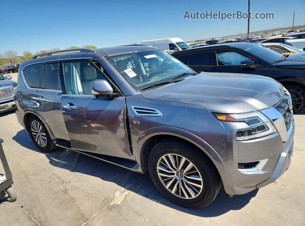 JN8AY2BA4M9371148 2021 NISSAN ARMADA Серый Передняя правая четверть