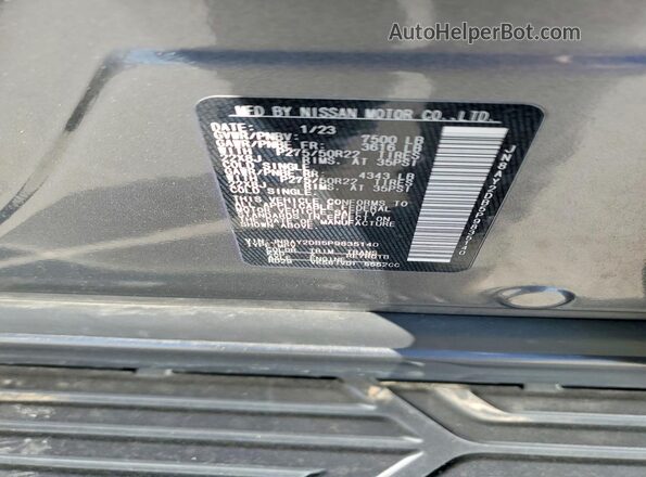 JN8AY2DB5P9835140 2023 NISSAN ARMADA Серый Вид наклейки с VIN-кодом