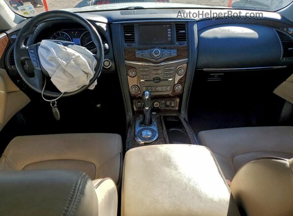 JN8AY2ND1KX010264 2019 NISSAN ARMADA Белый Вид панели приборов