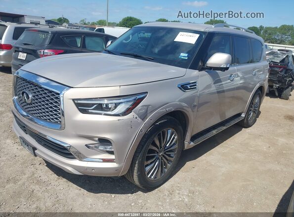 JN8AZ2NF3K9680062 2019 INFINITI QX80 Бежевый Передняя левая четверть