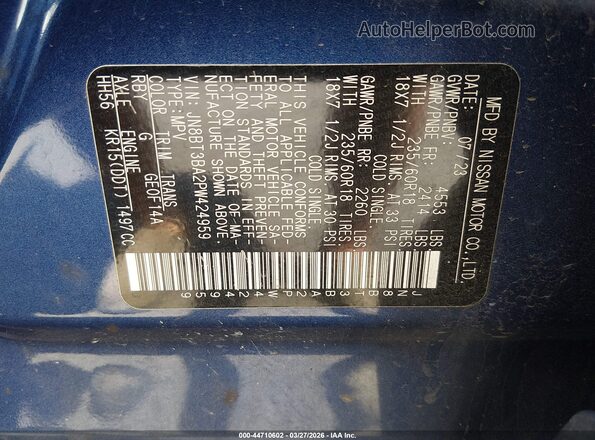 JN8BT3BA2PW424959 2023 NISSAN ROGUE Blue Widok komory silnika