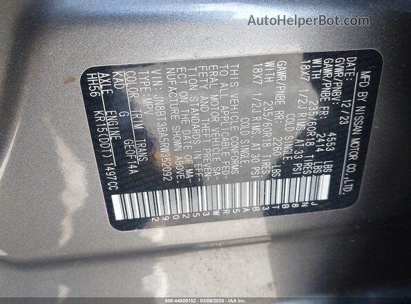 JN8BT3BA5RW352092 2024 NISSAN ROGUE Gray Widok komory silnika