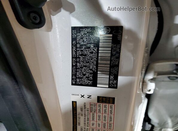 JTDAFAAF0R3007540 2024 TOYOTA CROWN Белый Вид наклейки с VIN-кодом