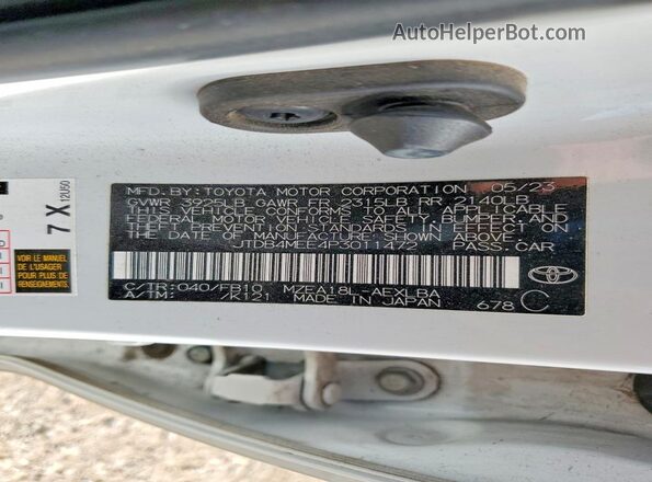 JTDB4MEE4P3011472 2023 TOYOTA COROLLA Белый Вид подкапотного пространства