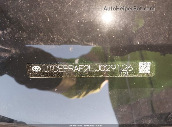 JTDEPRAE2LJ029126 2020 TOYOTA LL Silver 