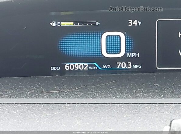 JTDKARFP8K3116045 2019 TOYOTA PRIUS PRIME Серый 
