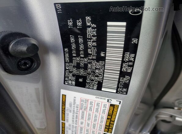 JTENU5JR3R6231923 2024 TOYOTA 4RUNNER Серебряный Вид наклейки с VIN-кодом