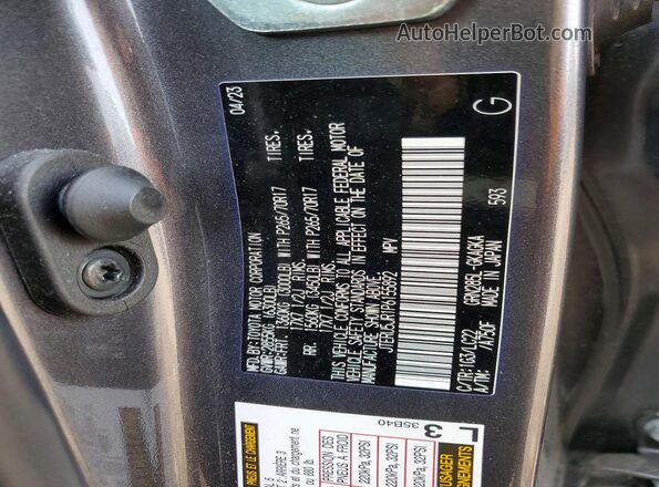 JTERU5JR1P6155892 2023 TOYOTA 4RUNNER Серый Вид наклейки с VIN-кодом