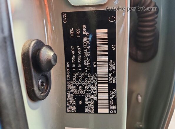 JTERU5JR5N6033453 2022 TOYOTA 4RUNNER Серый Панорамный вид салона 360°