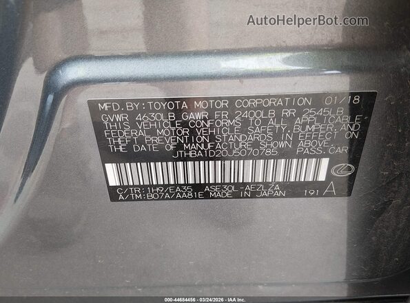 JTHBA1D20J5070785 2018 LEXUS IS 300 Серебряный Вид подкапотного пространства