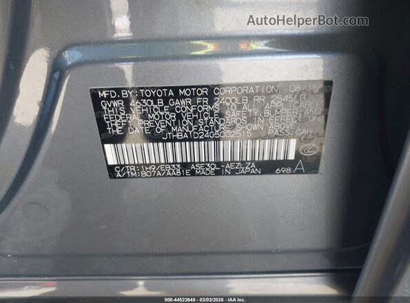 JTHBA1D24G5002515 2016 LEXUS IS 200T Gray ძრავის განყოფილების ხედი