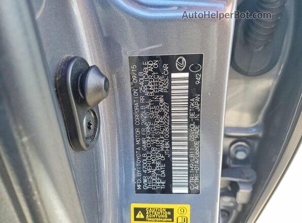 JTHBK1GG8G2229227 2016 LEXUS ES Серый Вид подкапотного пространства