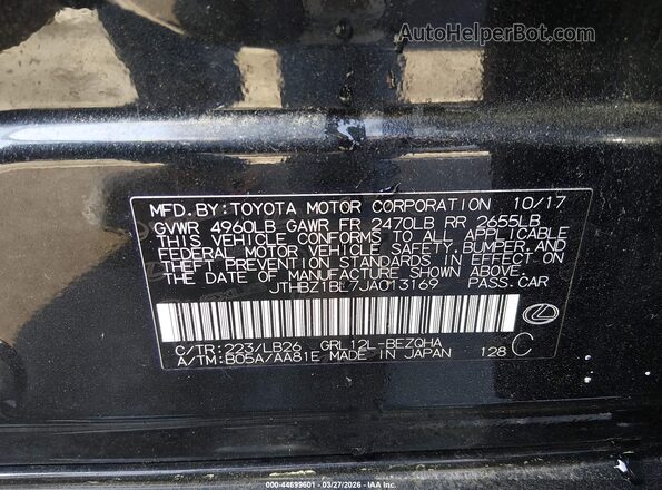 JTHBZ1BL7JA013169 2018 LEXUS GS 350 Black Вид підкапотного простору