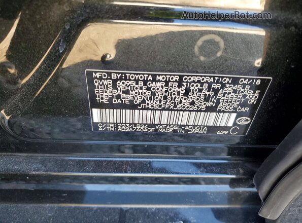 JTHC5LFFXJ5002675 2018 LEXUS LS Black უკანა სავარძლების ხედი