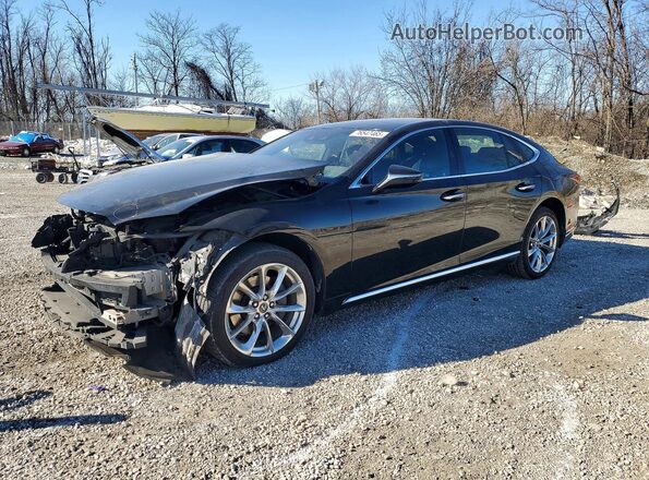 JTHC5LFFXJ5002675 2018 LEXUS LS Black წინა მარცხენა ხედი სამი მეოთხედიდან