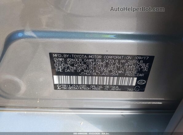 JTHCZ1BL7JA007554 2018 LEXUS GS 350 Серый Вид подкапотного пространства