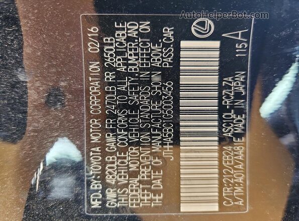 JTHHA5BC1G5003456 2016 LEXUS RC Black Engine compartment view
