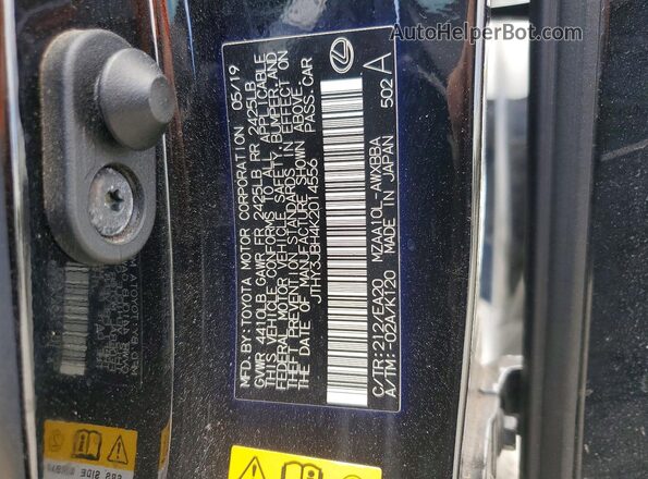 JTHY3JBH4K2014556 2019 LEXUS UX Black Engine compartment view