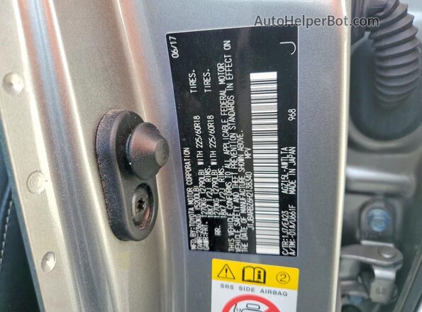 JTJBARBZ6H2138340 2017 LEXUS NX Серебряный Вид наклейки с VIN-кодом
