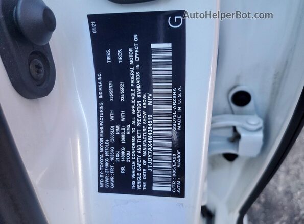 JTJDY7AX3M4354718 2021 LEXUS LX Белый Панорамный вид салона 360°