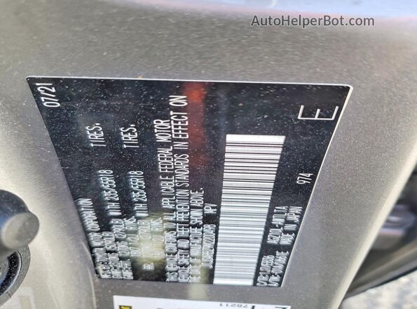 JTJSARBZ9M2200498 2021 LEXUS NX Gray VIN կոդի պիտակի տեսք