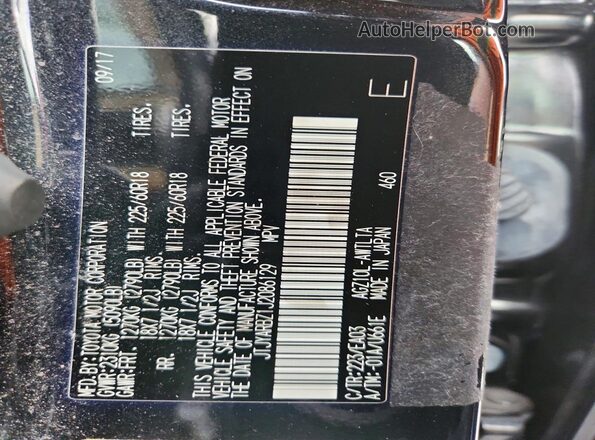 JTJYARBZ1J2086129 2018 LEXUS NX Черный Вид наклейки с VIN-кодом