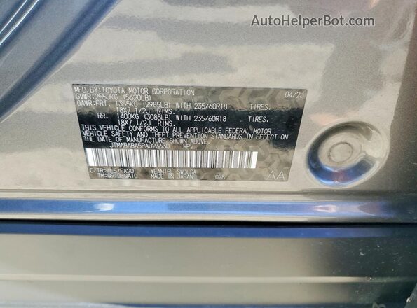 JTMABABA5PA023630 2023 SUBARU SOLTERRA Угольный Вид наклейки с VIN-кодом