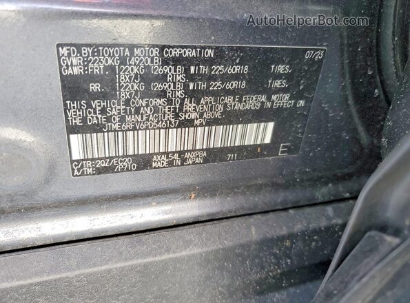JTME6RFV6PD546137 2023 TOYOTA RAV4 Gray VIN კოდის სტიკერის ხედი