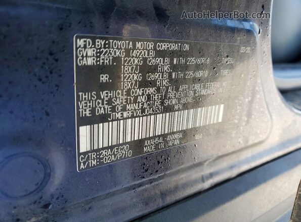 JTMEWRFVXLJ043531 2020 TOYOTA RAV4 Черный Вид наклейки с VIN-кодом