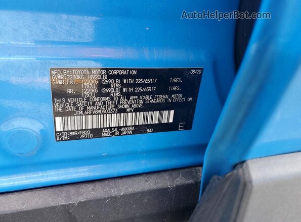 JTML6RFV8MD503373 2021 TOYOTA LE Blue Вид підкапотного простору