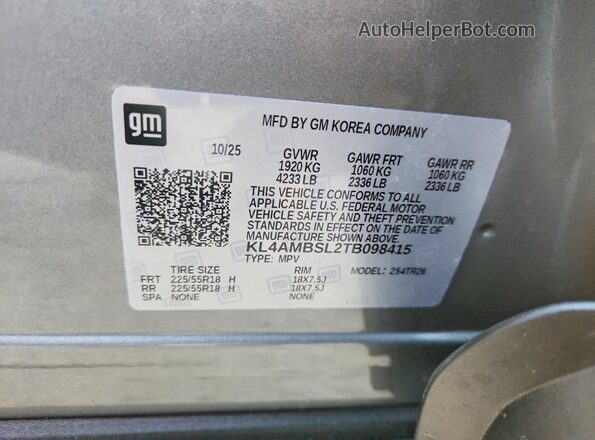 KL4AMBSL2TB098415 2026 BUICK ENCORE Серый Вид подкапотного пространства