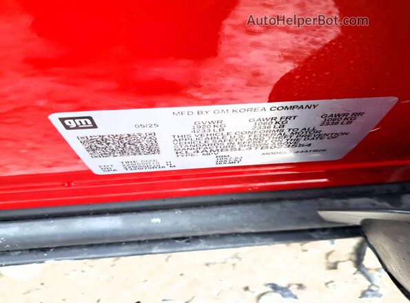 KL4AMBSL4TB023554 2026 BUICK ENCORE Красный Вид наклейки с VIN-кодом