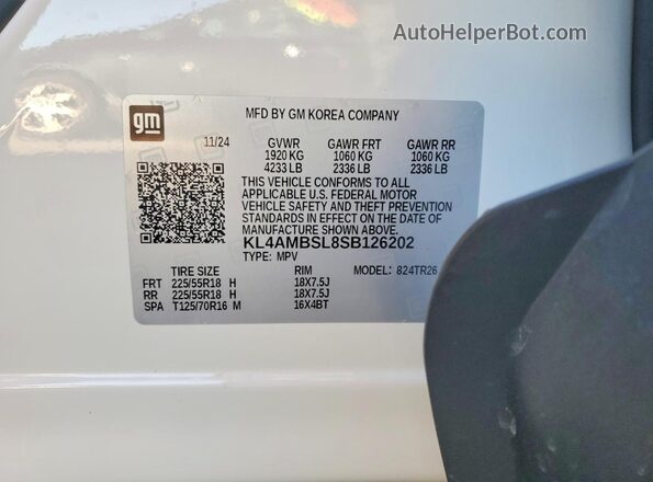 KL4AMBSL8SB126202 2025 BUICK ENCORE Белый Вид подкапотного пространства