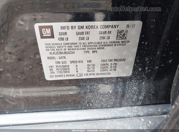 KL4CJCSB4JB542244 2018 BUICK ENCORE Black Vista del compartimento del motor