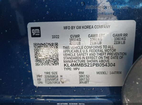 KL4MMBS21PB054304 2023 BUICK ENCORE Синий Вид подкапотного пространства