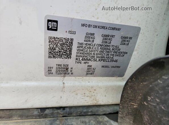 KL4MMCSLXPB113946 2023 BUICK ENCORE White 360 interior view